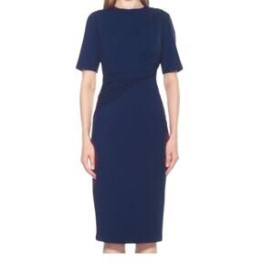 Alexia Admor dress Harper Elbow Sleeve Sheath blue X-Small XS